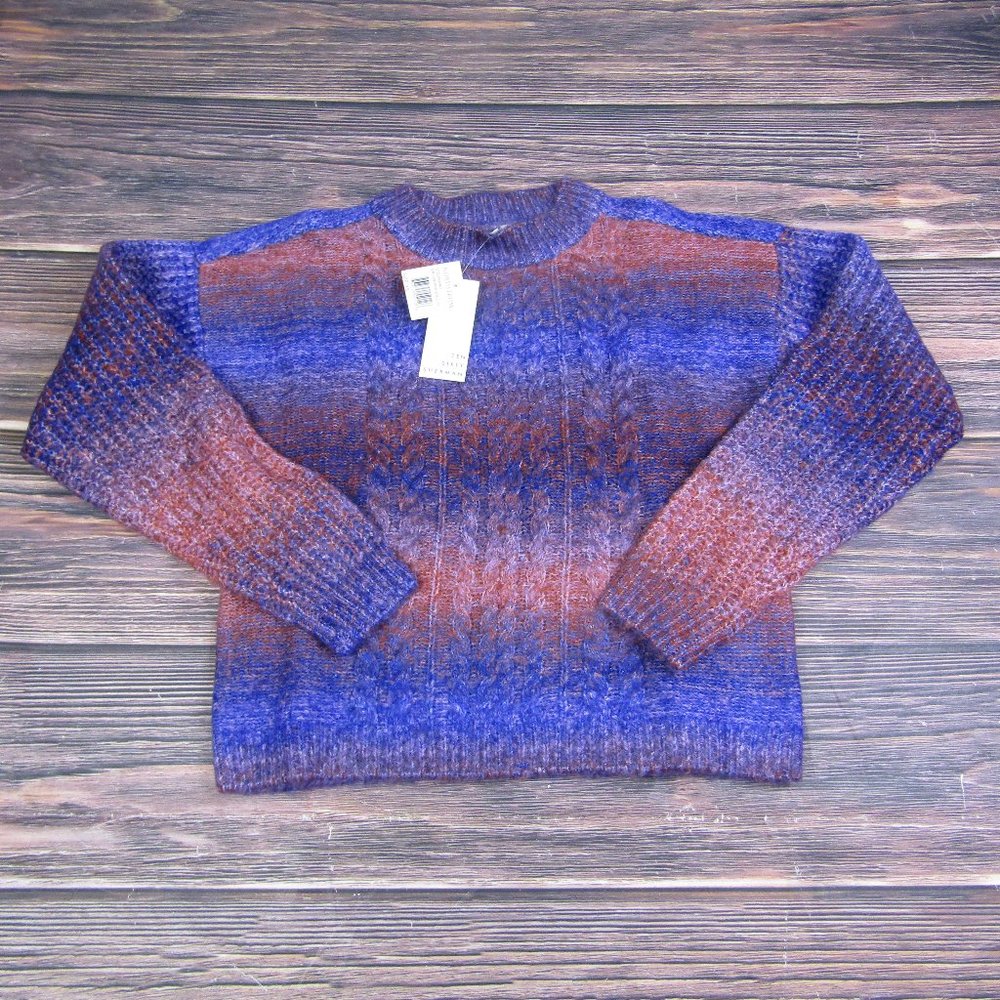 Ten Sixty Sherman NEW NWT XS Blue Striped Acrylic Crewneck Sweater